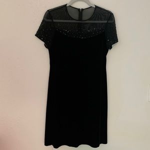 Vintage velvet dress with beading